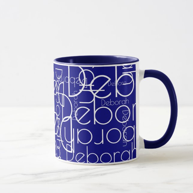 Taza Tipografía moderna azul marina retro (Derecha)