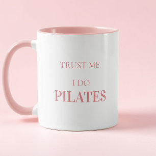 Taza Tipografía Moderna Cita Divertida Pilates Rosa