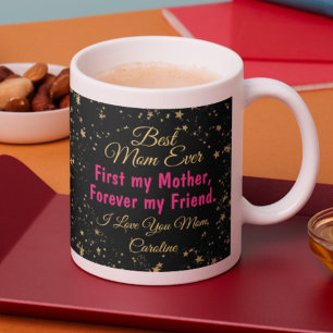Taza Tipografía moderna Mejor Día de la Madre de Mamá N