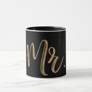 Taza Tipografía moderna minimalista Mr. Gold & Black