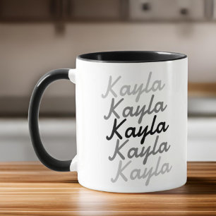 Taza Tipografía Moderna Simple y Fría Nombre