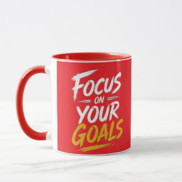 Taza Tipografía Motivacional Enfócate en Tus Metas
