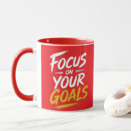 Taza Tipografía Motivacional Enfócate en Tus Metas