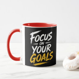 Taza Tipografía Motivacional Enfócate en Tus Metas