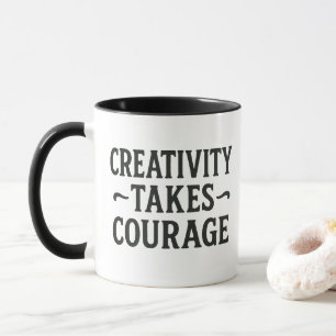Taza Tipografía Negra 'La Creatividad Requiere Coraje'