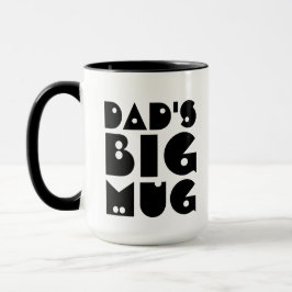Taza Tipografía Negra Moderna Cumpleaños del Padre Gran