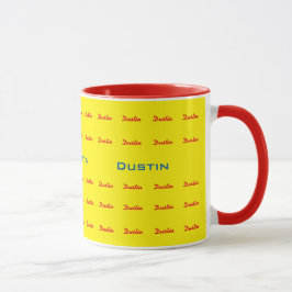 Taza tipografía personalizada amarilla
