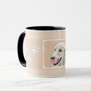 Taza Tirador de oro con arte de perro pintado de bolas
