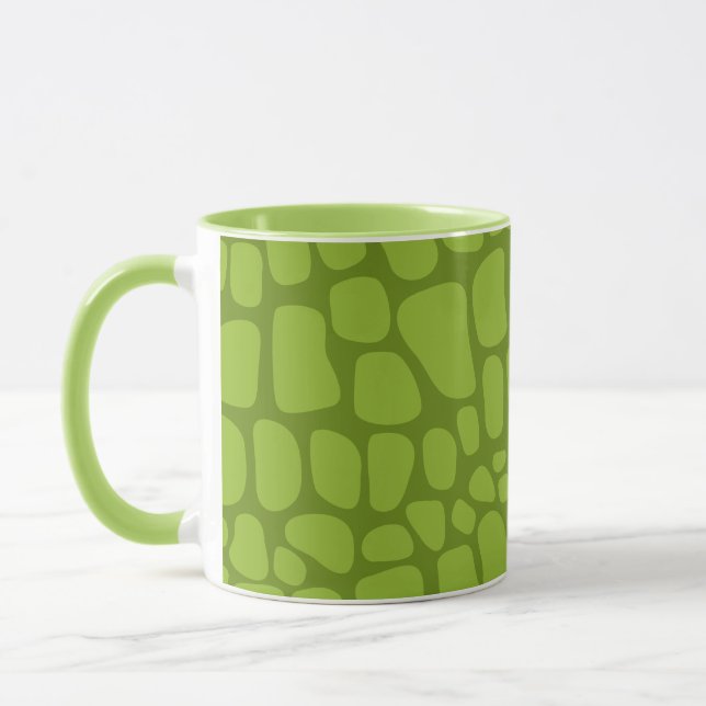 Taza Tiras de cocodrilo verde Patrón de piel animal sal (Izquierda)