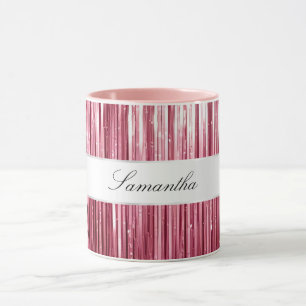 Taza Tiras de insel de glam rosado de bonito