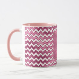 Taza Tiras de Zigzag Blanco Rosa