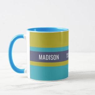 Taza Tiras Patrón de nombres personalizados Mugs - eleg