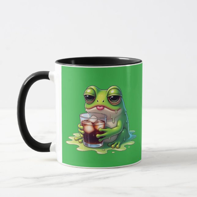Taza Tired Melted Frog Coffee Cute Mug Design (Izquierda)