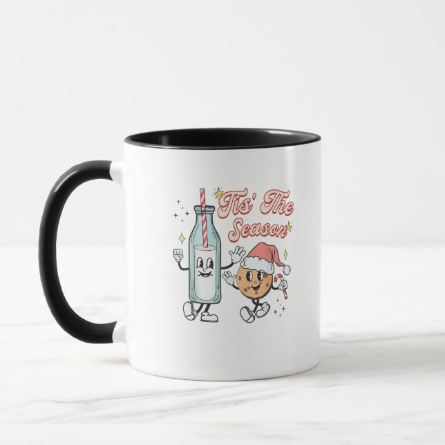 Taza Tis The Season Retro Milk And Cookie Christmas (Izquierda)