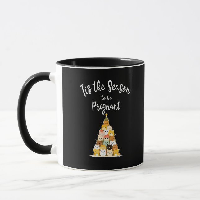 Taza Tis The Season To Pregnant Cute Christmas Tree Men (Izquierda)