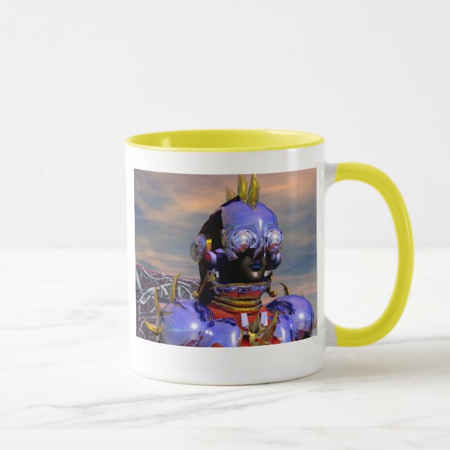 Taza TITAN CYBORG PORTRAIT Ciencia Ficción Azul,Scifi (Derecha)