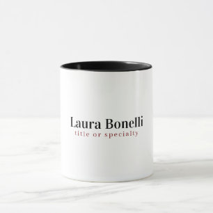 Taza Título de nombre sencillo profesional moderno mini