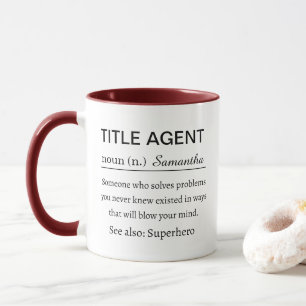 Taza Título Personalizado Divertido Definición de Agent