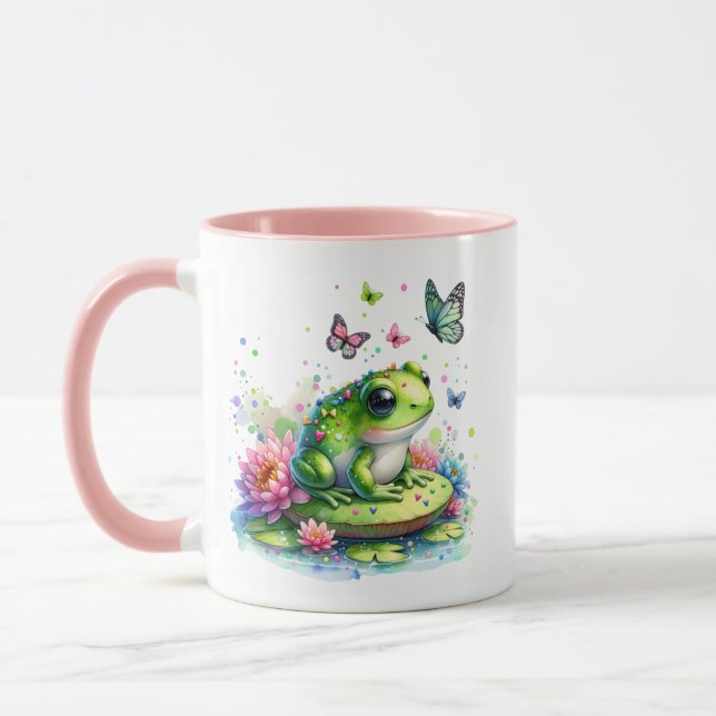 Taza Toad caprichoso, flores y mariposas (Izquierda)