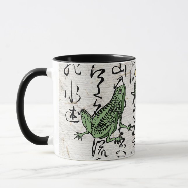 Taza Toad de rana botánica japonesa del siglo XVIII (Izquierda)