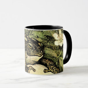 Taza Toad y dogwood de estilo Art Nouveau holandeses