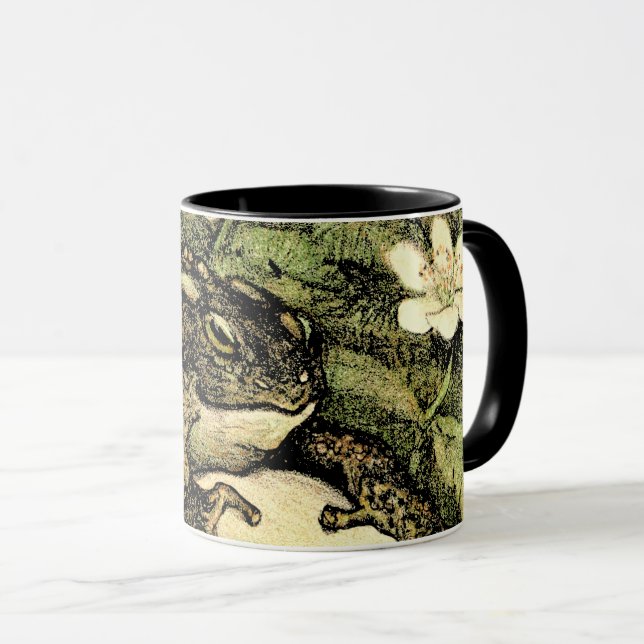 Taza Toad y dogwood de estilo Art Nouveau holandeses (Anverso derecho)