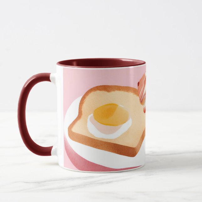 Taza Tocineta y huevos y tostada (Izquierda)