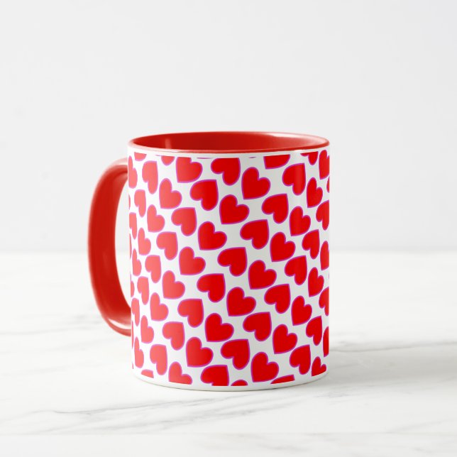 Taza Toda Lotta Ama Romántico Corazones Rojos Galore (Anverso izquierdo)