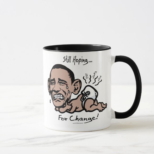 Taza Todavía esperando el engranaje de Anti-Obama del (Derecha)