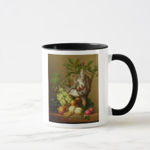 Taza Todavía vida con la fruta y una perdiz muerta