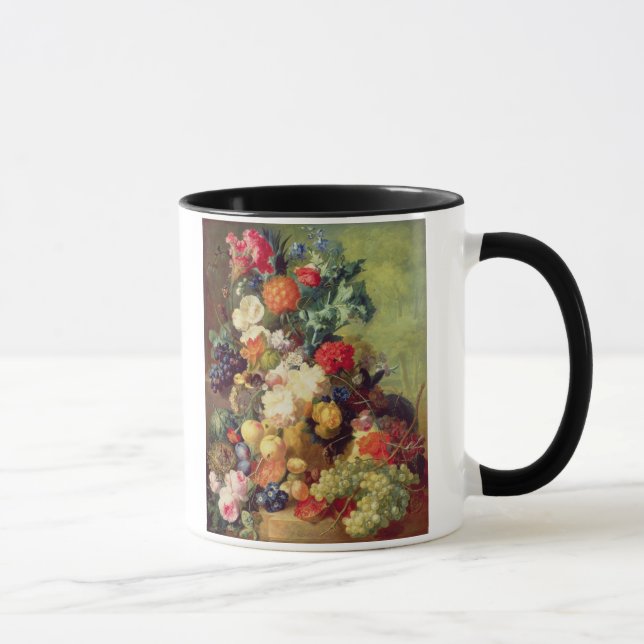 Taza Todavía vida con las flores y la fruta (Derecha)