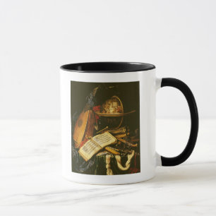 Taza Todavía vida con los instrumentos musicales