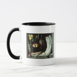 Taza Todavía vida con los pájaros muertos, fruta y