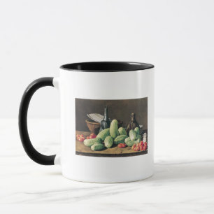Taza Todavía vida con los pepinos y los tomates