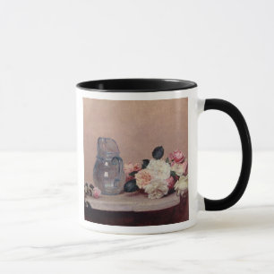 Taza Todavía vida con los rosas, 1889 (aceite en lona)