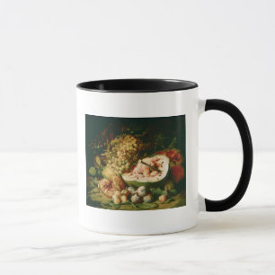 Taza Todavía vida de la fruta en una repisa