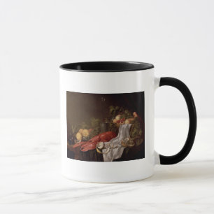 Taza Todavía vida de la fruta y de una langosta