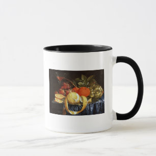 Taza Todavía vida de uvas, de naranjas y de un limón