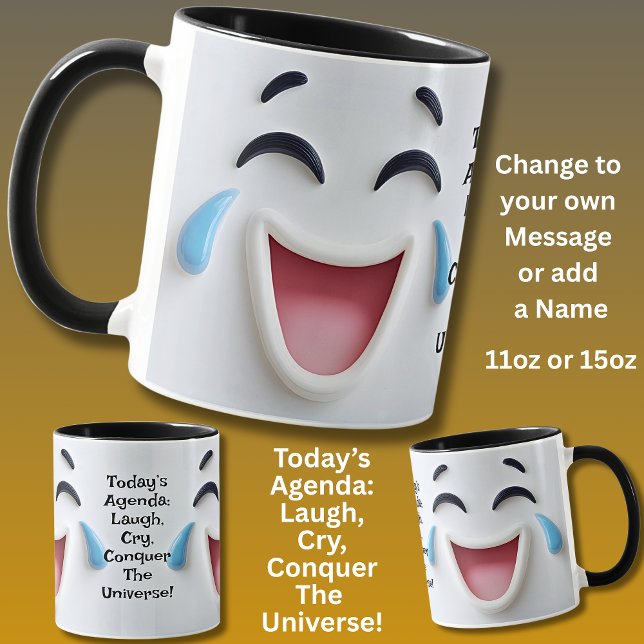 Taza Today's Agenda,  Add Name Message, Expressive Face (Subido por el creador)
