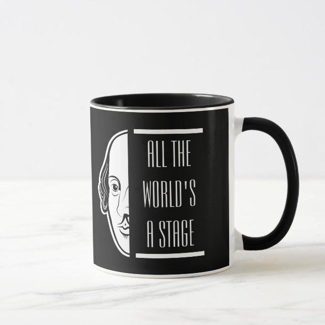 Taza Todo el mundo en un escenario Shakespeare cita al  (Derecha)