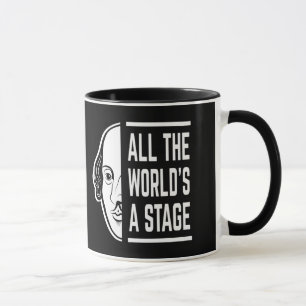 Taza Todo el mundo es un escenario Cita de Shakespeare 