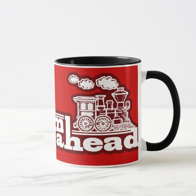 Taza Todo el vapor por delante del tren de vapor rojo (Derecha)