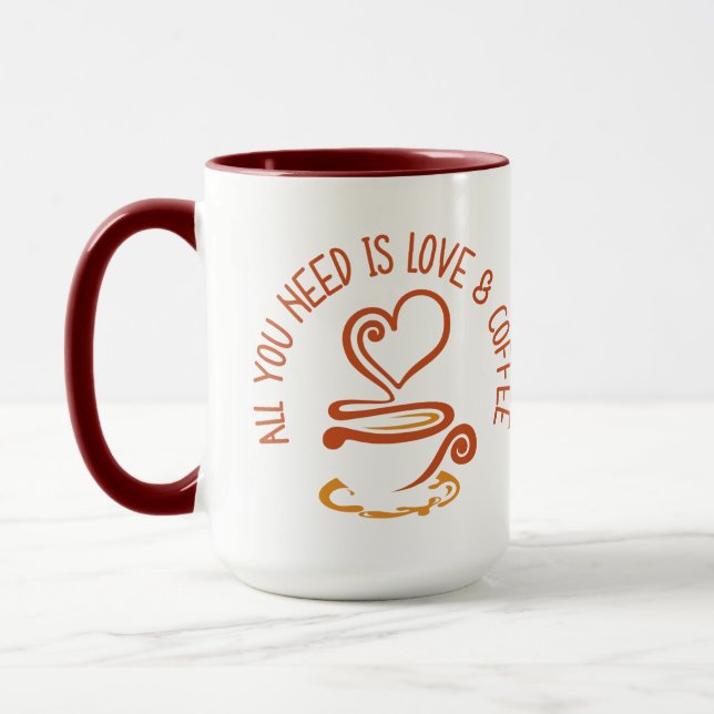 Taza Todo Lo Que Necesitas Es Amor Y Café (Izquierda)