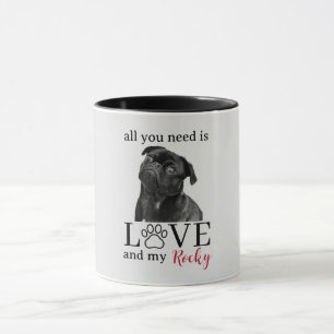 Taza Todo lo que necesitas es amor y mi perro – Nombre 