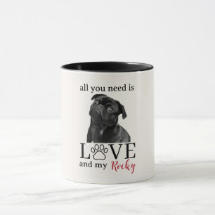 Taza Todo lo que necesitas es amor y mi perro – Nombre