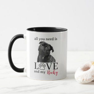 Taza Todo lo que necesitas es amor y mi perro – Nombre