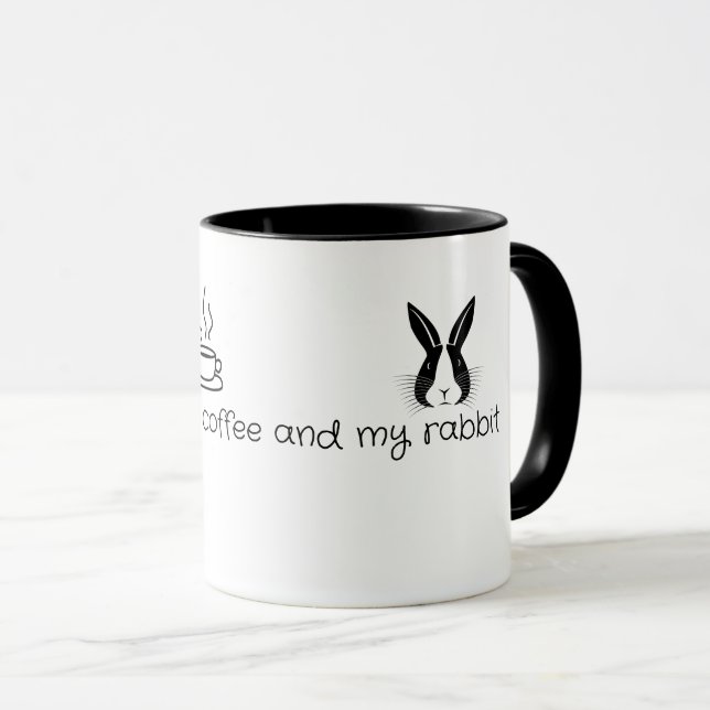 Taza Todo lo que necesito es café y mi conejo Mug (Anverso derecho)