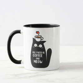 Taza Todo lo que necesito es café y miau