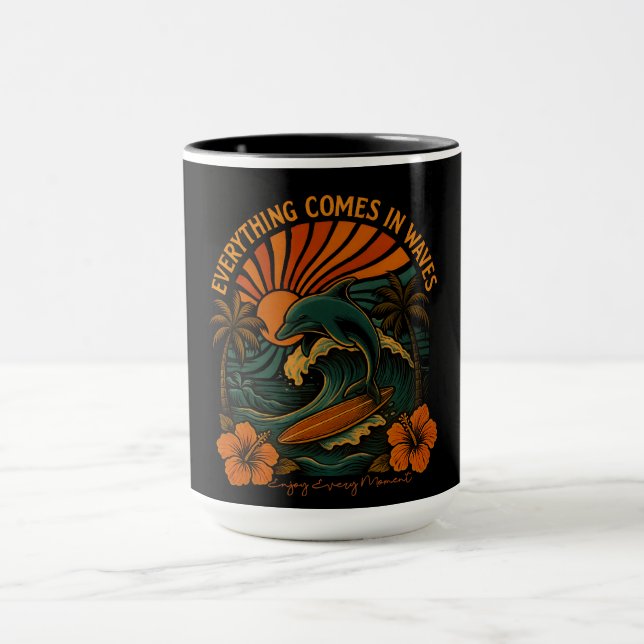 Taza Todo Viene En Olas Retro (Centro)