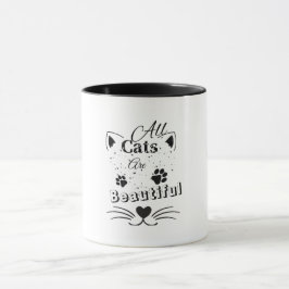 Taza Todos los Gatos Son Hermosos – Diseño Mínimo de Ga